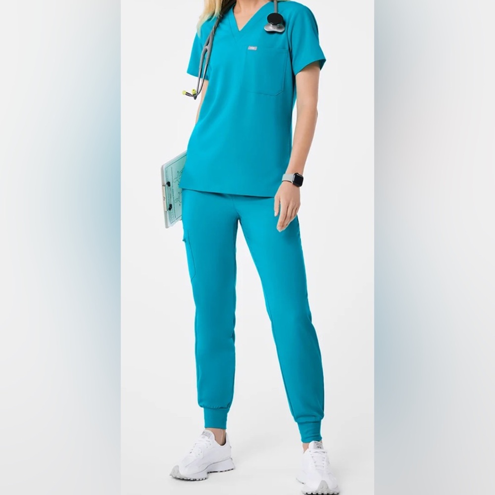 Figs XXS Teal Scrub Top